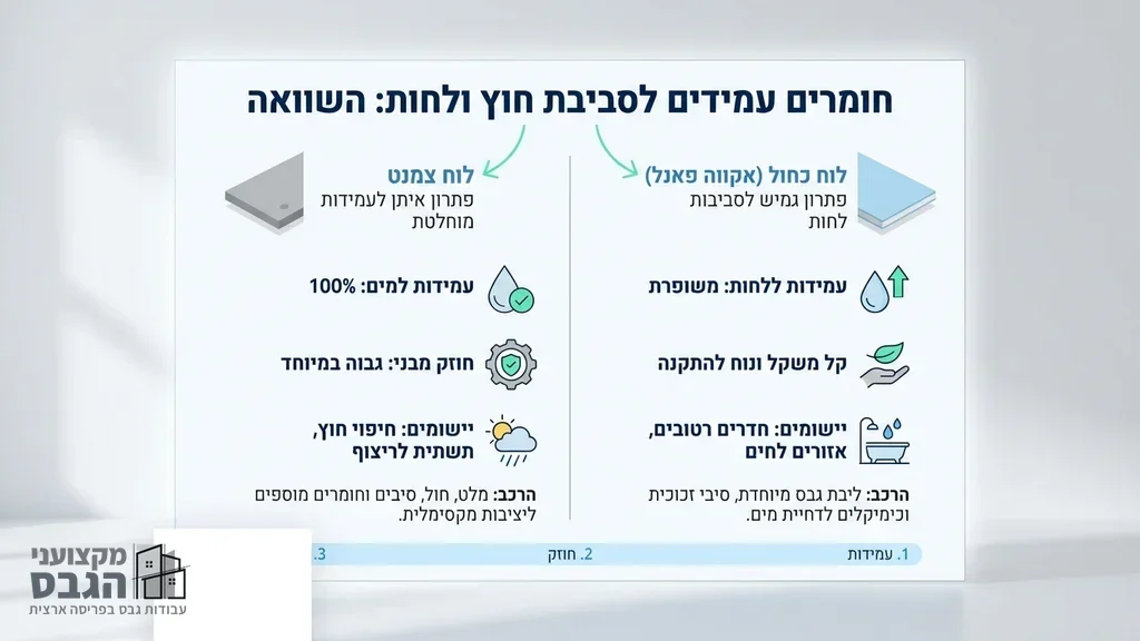 בניית קיר גבס חיצוני עמיד למים ולחות